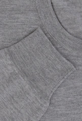 $1225 Fiori Di Lusso Gray Cashmere Crewneck Sweater - (FL282517) - Parent