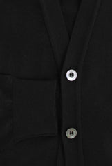 $1325 Fiori Di Lusso Black Cashmere Blend V-Neck Cardigan - (FL282520) - Parent