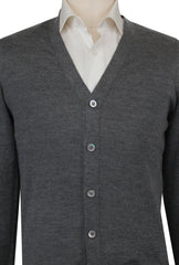 $1325 Fiori Di Lusso Dark Gray V-Neck Cardigan - (FL282523) - Parent