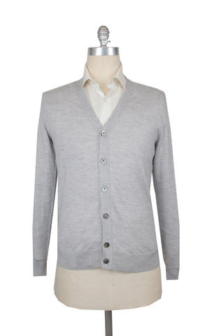 Fiori Di Lusso Light Gray V-Neck Cardigan