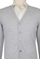 $1325 Fiori Di Lusso Light Gray V-Neck Cardigan - (FL282521) - Parent