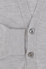 $1325 Fiori Di Lusso Light Gray V-Neck Cardigan - (FL282521) - Parent