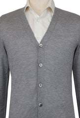 $1325 Fiori Di Lusso Gray Cashmere Blend V-Neck Cardigan - (FL282522) - Parent