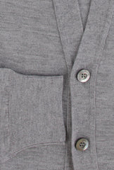 $1325 Fiori Di Lusso Gray Cashmere Blend V-Neck Cardigan - (FL282522) - Parent