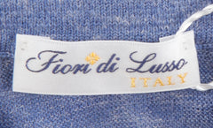 $1125 Fiori Di Lusso Blue Cashmere Blend Polo Sweater - (FL28251) - Parent