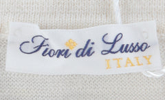 $1125 Fiori Di Lusso Off White Cashmere Blend Polo Sweater - (FL28254) - Parent