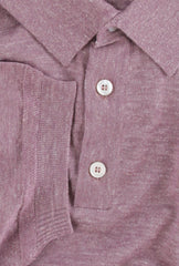 $1125 Fiori Di Lusso Purple Cashmere Blend Polo Sweater - (FL28252) - Parent