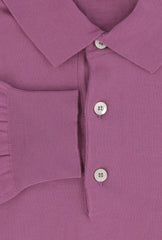 $725 Fiori Di Lusso Pink Cotton 1/4 Button Polo Sweater - (FL282511) - Parent