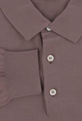 $725 Fiori Di Lusso Brown Cotton 1/4 Button Polo Sweater - (FL28257) - Parent