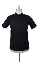 Fiori Di Lusso Midnight Navy Blue Cotton Polo - Small/48 - (FL892311)