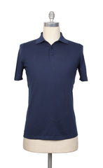 Fiori Di Lusso Navy Blue Solid Cotton Polo - Small/48 - (FL69225)