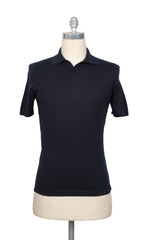 Fiori Di Lusso Midnight Navy Blue Cotton Polo - Small/48 - (FL69226)