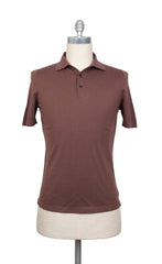 Fiori Di Lusso Brown Solid Cotton Polo - Small/48 - (FL69229)