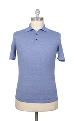 Fiori Di Lusso Blue Solid Cotton Polo - XXXX Large/60 - (FL69224)