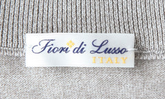 Fiori Di Lusso Light Gray Cotton Funnel Sweater - (FL416223) - Parent