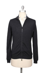 Fiori Di Lusso Charcoal Gray Cotton Funnel Sweater - L/52 - (FL416224)