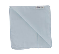 $150 Fiori Di Lusso Light Blue Solid Cotton Pocket Square -  x  - (FL129255)