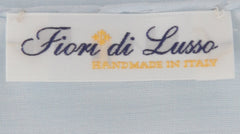 $150 Fiori Di Lusso Light Blue Solid Cotton Pocket Square -  x  - (FL129255)