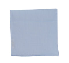 $150 Fiori Di Lusso Light Blue Solid Cotton Pocket Square -  x  - (FL129259)