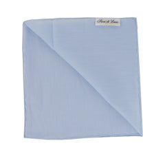 $150 Fiori Di Lusso Light Blue Solid Cotton Pocket Square -  x  - (FL129259)