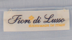 $150 Fiori Di Lusso Light Blue Solid Cotton Pocket Square -  x  - (FL129259)