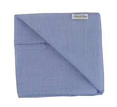 $150 Fiori Di Lusso Blue Solid Cotton Pocket Square -  x  - (FL129258)