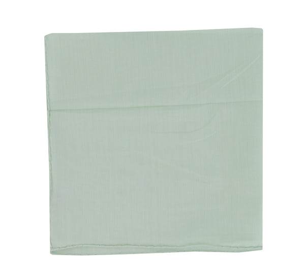 $150 Fiori Di Lusso Green Solid Cotton Pocket Square -  x  - (FL129257)