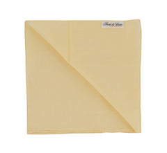 $150 Fiori Di Lusso Yellow Solid Cotton Pocket Square -  x  - (FL129256)