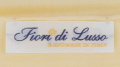 $150 Fiori Di Lusso Yellow Solid Cotton Pocket Square -  x  - (FL129256)