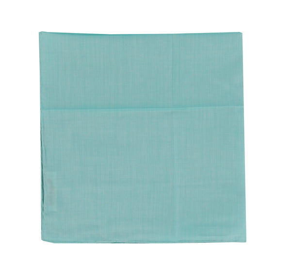 $150 Fiori Di Lusso Green Solid Cotton Pocket Square -  x  - (FL129253)