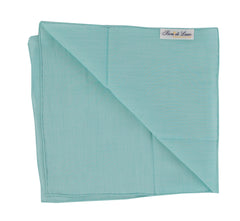 $150 Fiori Di Lusso Green Solid Cotton Pocket Square -  x  - (FL129253)