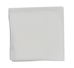 $150 Fiori Di Lusso White Linen Blend Pocket Square -  x  - (FL1292513)