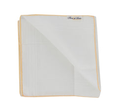 $150 Fiori Di Lusso White Linen Blend Pocket Square -  x  - (FL1292512)