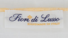 $150 Fiori Di Lusso White Linen Blend Pocket Square -  x  - (FL1292512)