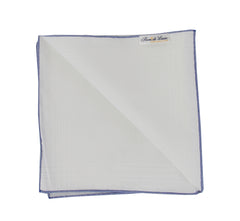 $150 Fiori Di Lusso White Linen Blend Pocket Square -  x  - (FL1292511)