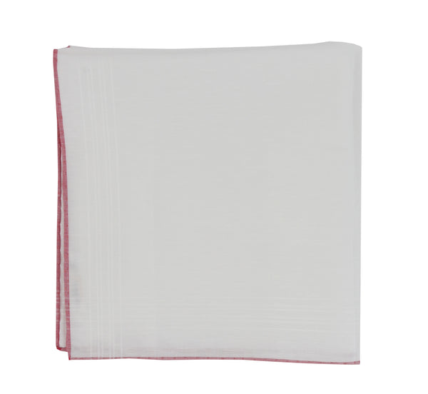 $150 Fiori Di Lusso White Linen Blend Pocket Square -  x  - (FL1292515)