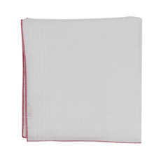 $150 Fiori Di Lusso White Linen Blend Pocket Square -  x  - (FL1292515)