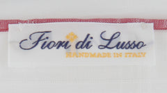 $150 Fiori Di Lusso White Linen Blend Pocket Square -  x  - (FL1292515)