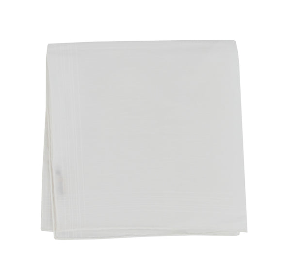 $150 Fiori Di Lusso White Linen Blend Pocket Square -  x  - (FL1292510)