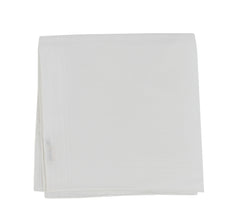 $150 Fiori Di Lusso White Linen Blend Pocket Square -  x  - (FL1292510)