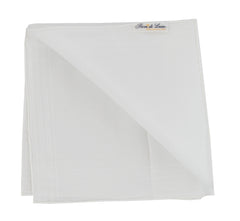 $150 Fiori Di Lusso White Linen Blend Pocket Square -  x  - (FL1292510)