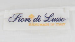 $150 Fiori Di Lusso White Linen Blend Pocket Square -  x  - (FL1292510)