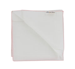 $150 Fiori Di Lusso White Linen Blend Pocket Square -  x  - (FL1292514)