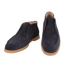 Fiori Di Lusso Dark Blue Suede Ankle Boots - 10/9 - (FL89232)