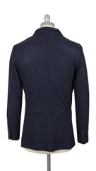 $2300 Fiori Di Lusso Dark Blue Wool Solid Jacket - (FL1128243) - Parent