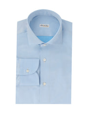 Fiori Di Lusso Light Blue Solid Cotton Shirt - Slim - 15/38 - (FL95238)