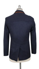 $2350 Fiori Di Lusso Dark Blue Wool Solid Jacket - (FL1128242) - Parent