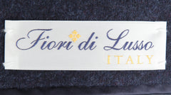 $2350 Fiori Di Lusso Dark Blue Wool Solid Jacket - (FL1128242) - Parent