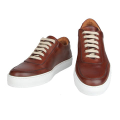 Fiori Di Lusso Caramel Brown Leather  Sneakers - 10/9 - (FL82232)