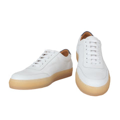 $600 Fiori Di Lusso White Leather  Sneakers - 10/9 - (FL911248)